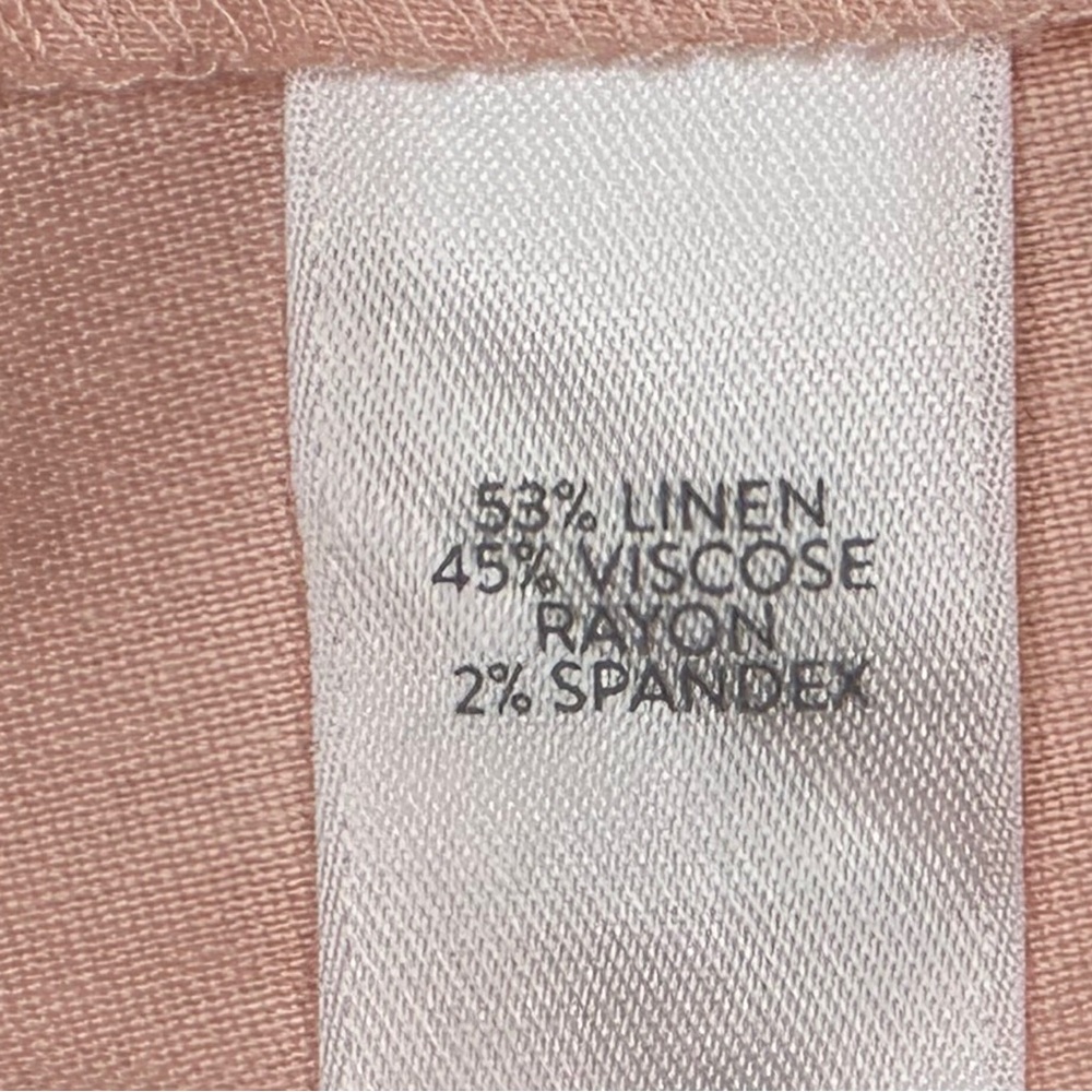 J. Jill Peach Pink Linen Stretch Slim Leg Elastic Waist Crop Pants Size 1X - Picture 7 of 8